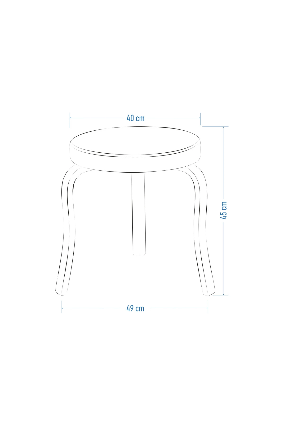 Ege Teddy Kumaş Kestane Ahşap Ayak Istiflenebilir Mutfak-balkon Taburesi (6 ADET)