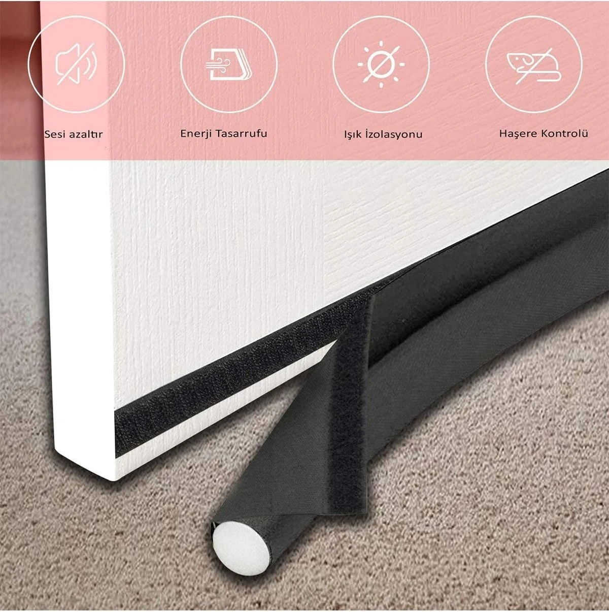 Kapı Altı Rüzgar Önleyici Isı Yalıtım Süngeri Eşik Altlığı Stoper Rüzgarlık Toz Soğuk Sünger Çelik