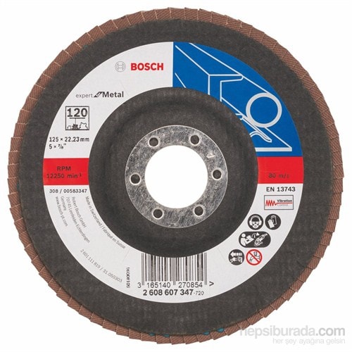 BOSCH - Flap Zımpara Diski - 125 Mm, 22,23 Mm, 120 Kum