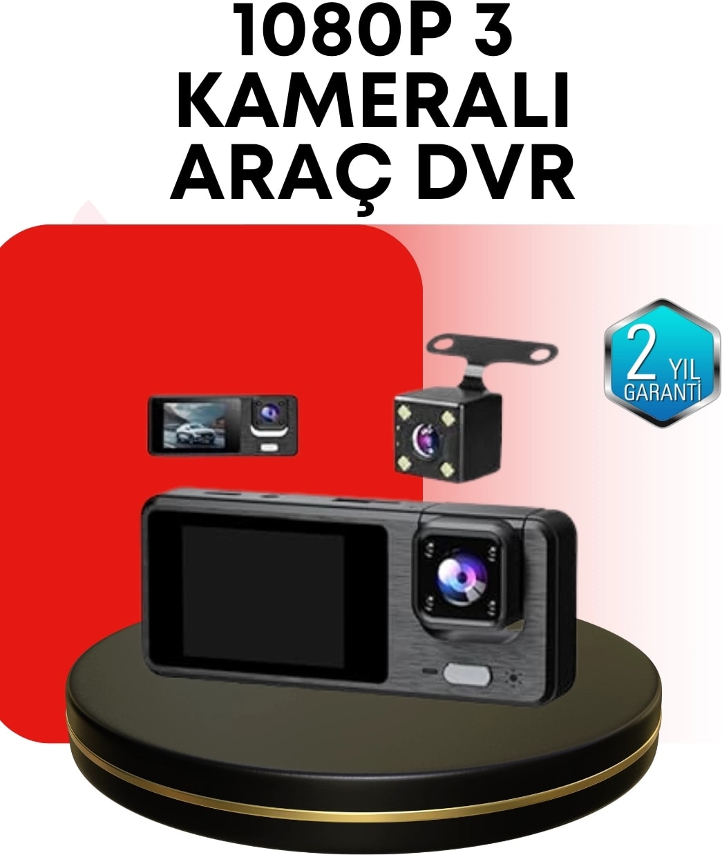 Araç Kamerası 3’lü Sistem | Full Hd, Sesli Kayıt ve Park Gözetimi