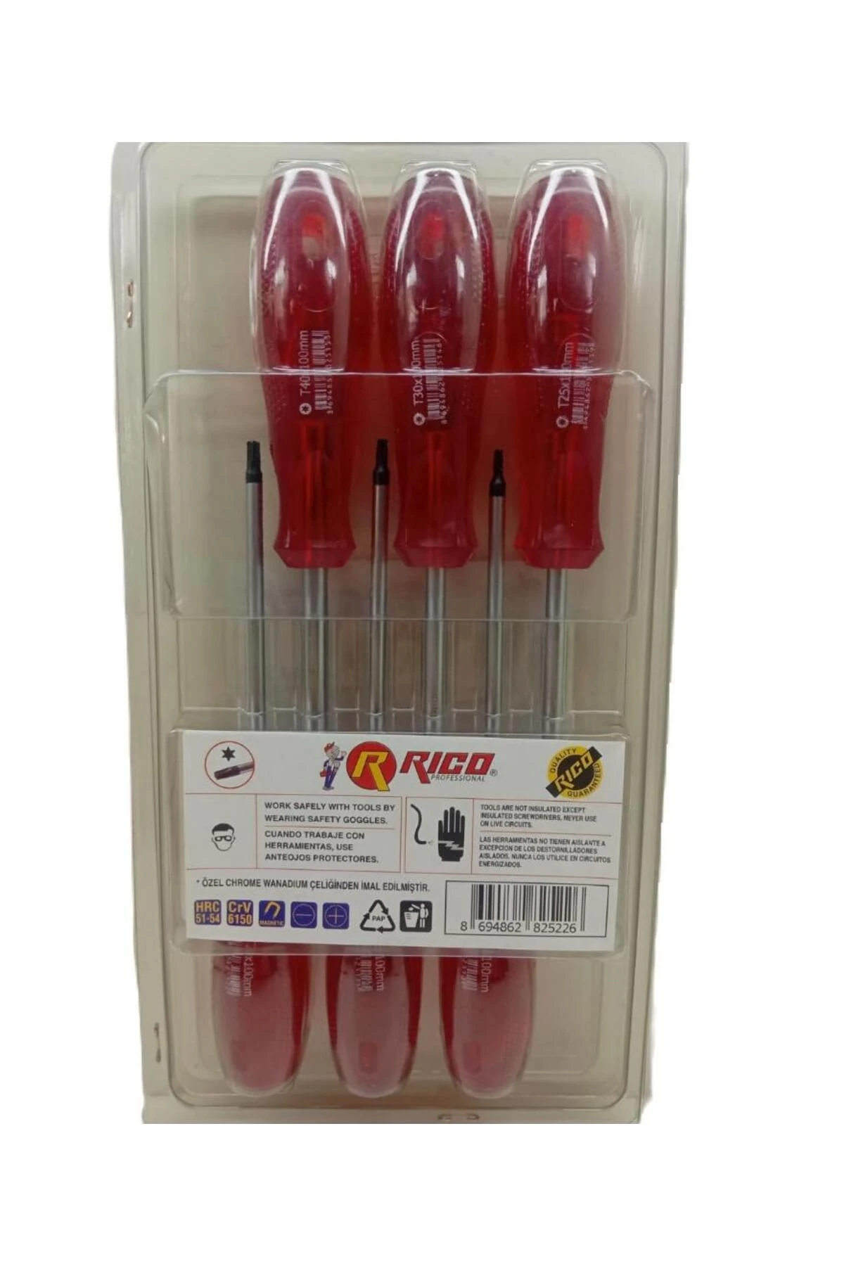 6 Parça Craft Şeffaf Kaliteli Torx Tornavida Seti Kraft - 003rt2552