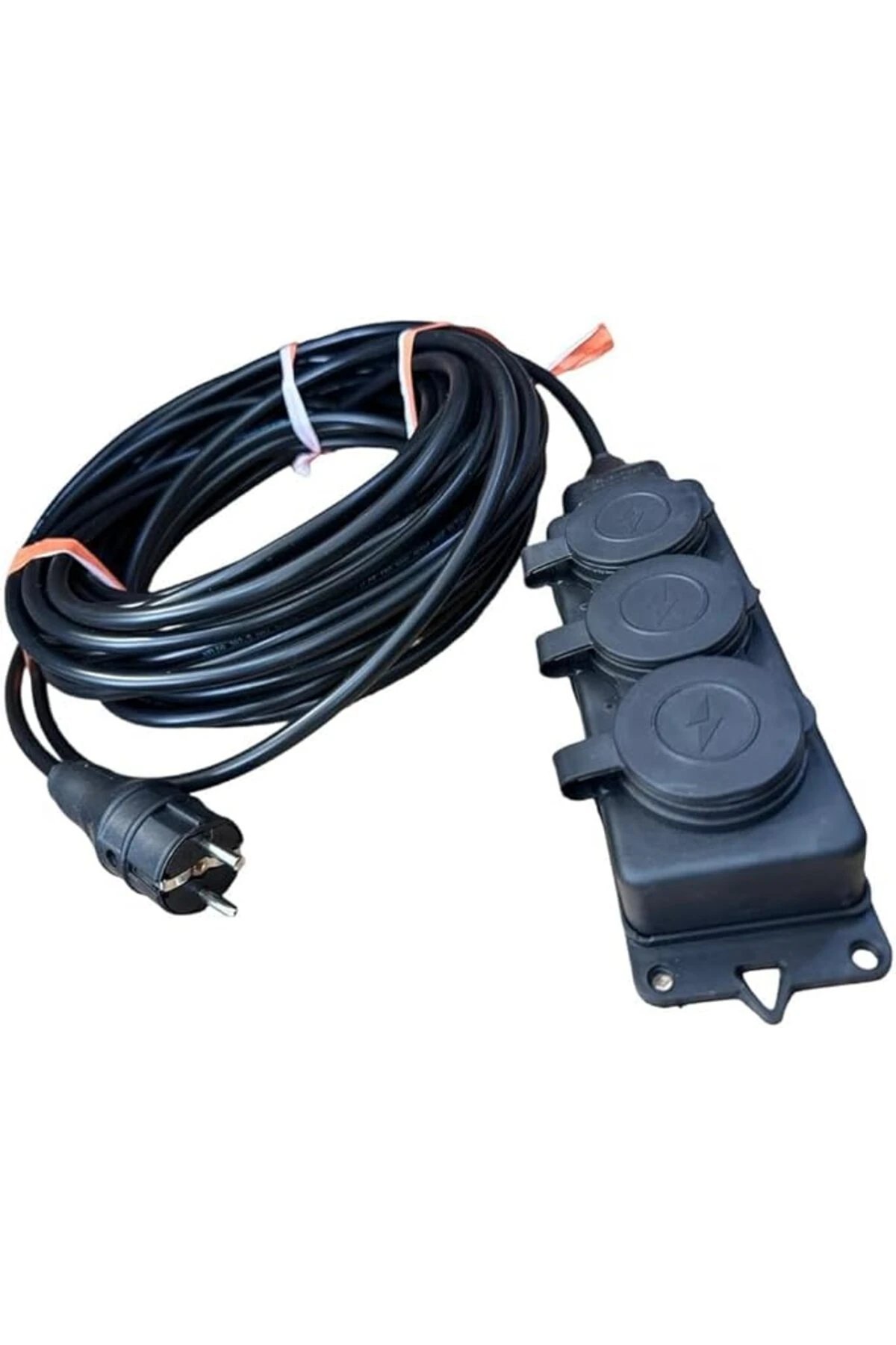 Grup Priz 3x2.5mm TTR Topraklı Siyah Kauçuk Uzatma Kablosu (10 METRE)