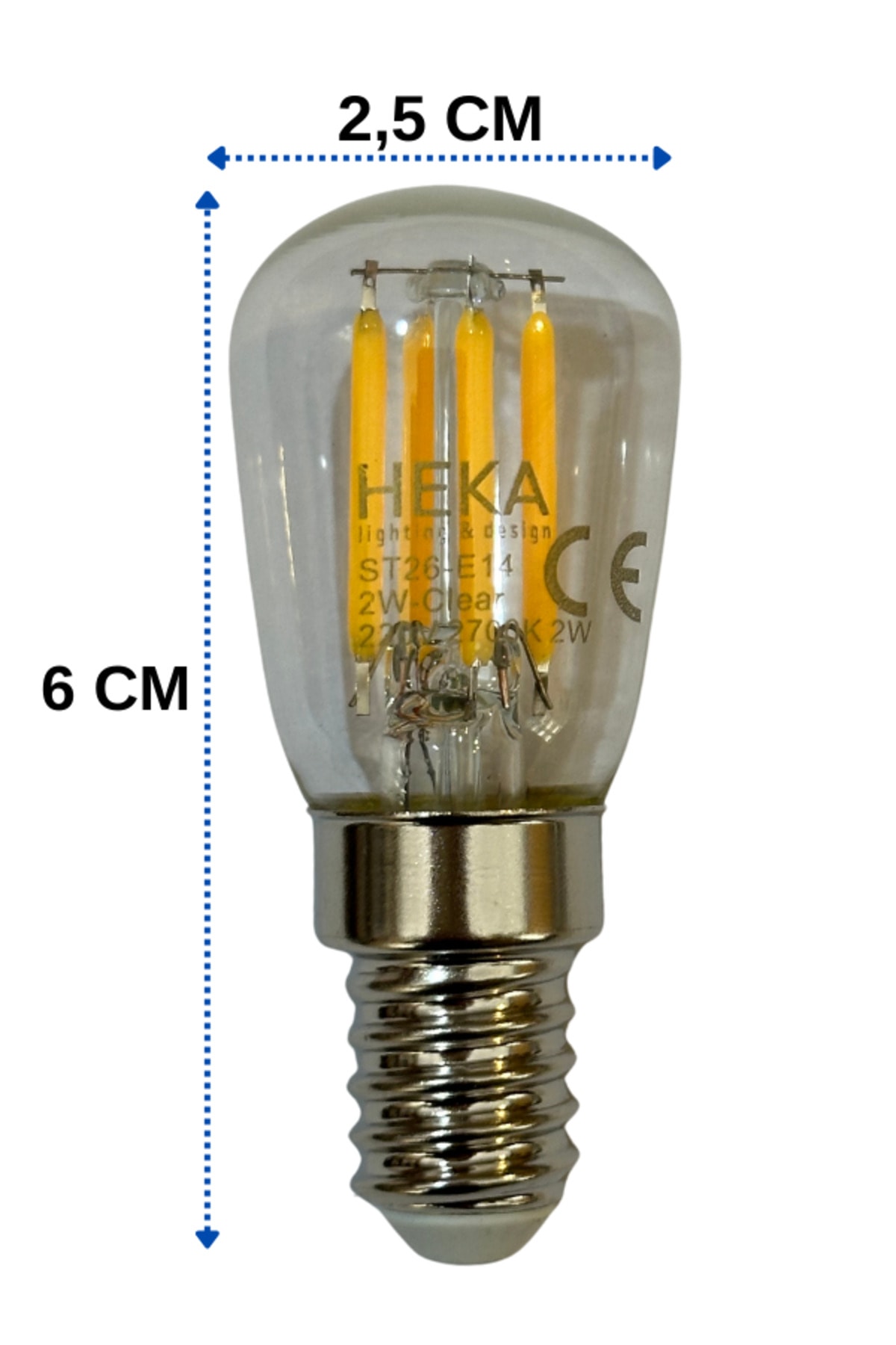 2W (22W) 2700K (Sarı Işık) E14 Duylu Led Rustik Ampul (4 Adet)