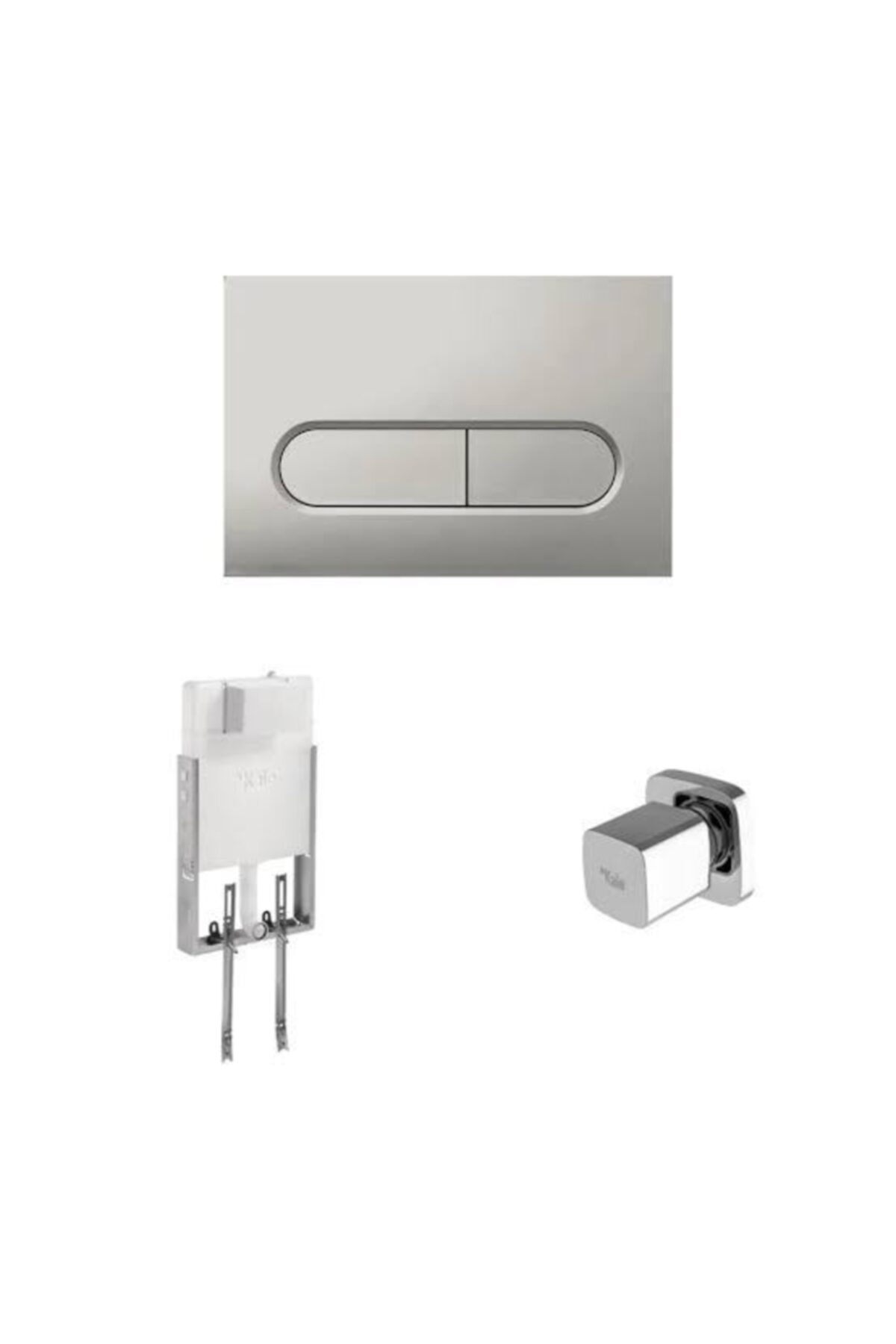 Versus Gömme Rezervuar Seti Mat Krom Capsule Panel + V200 Stop Valf