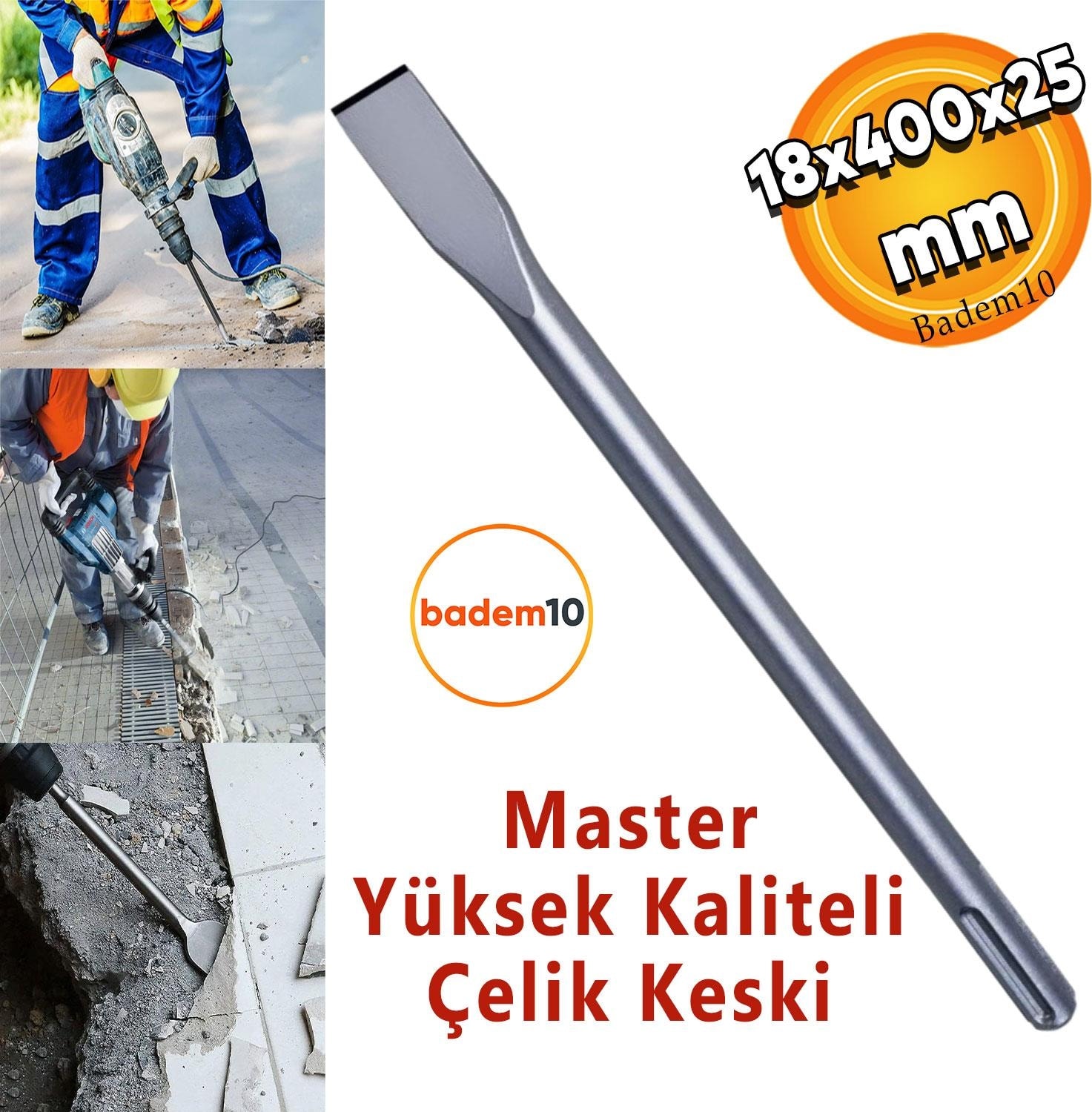 Sds Max Geniş Ağızlı Keski 18 mm x 400 mm x 25 mm
