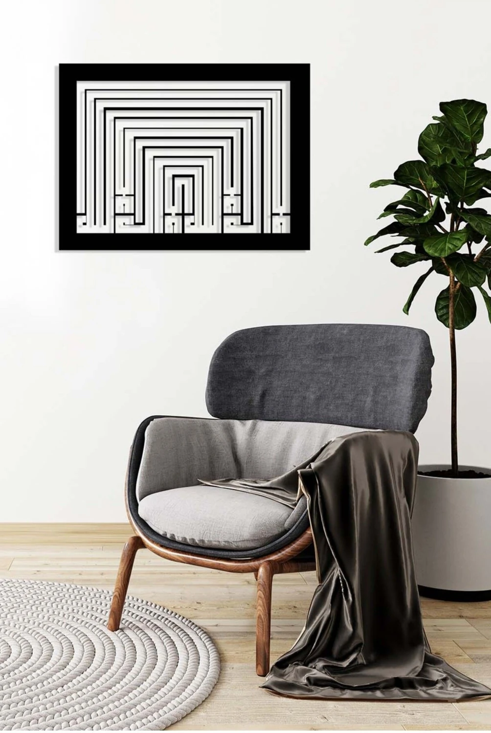 -La Ilahe Illallah Islami Metal Tablo - Islami Ev Dekorasyonu - Dini Duvar Tabloları - 70 X 52 - Cm - Sıyah-Islm-092