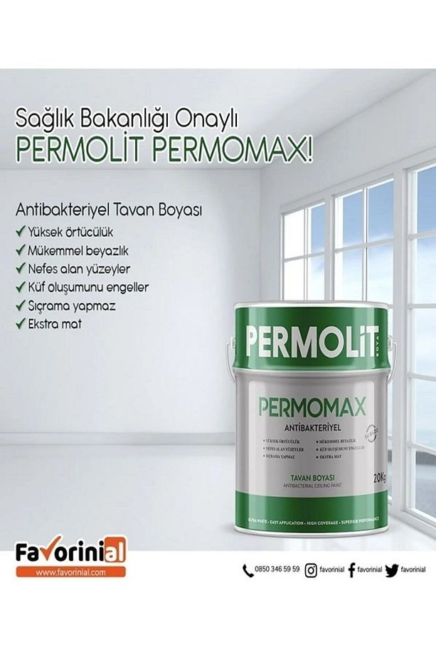 Permomax Antibakteriyel Küf Ve Kararmalara Karşı Rutubet Önleyici Tavan Boyası