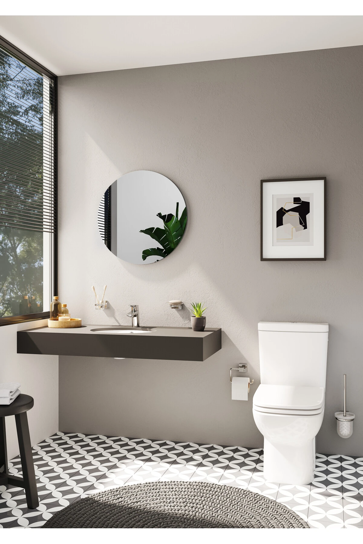 S20 6039B003-0012 Tezgah Altı Lavabo, 42 cm, Beyaz