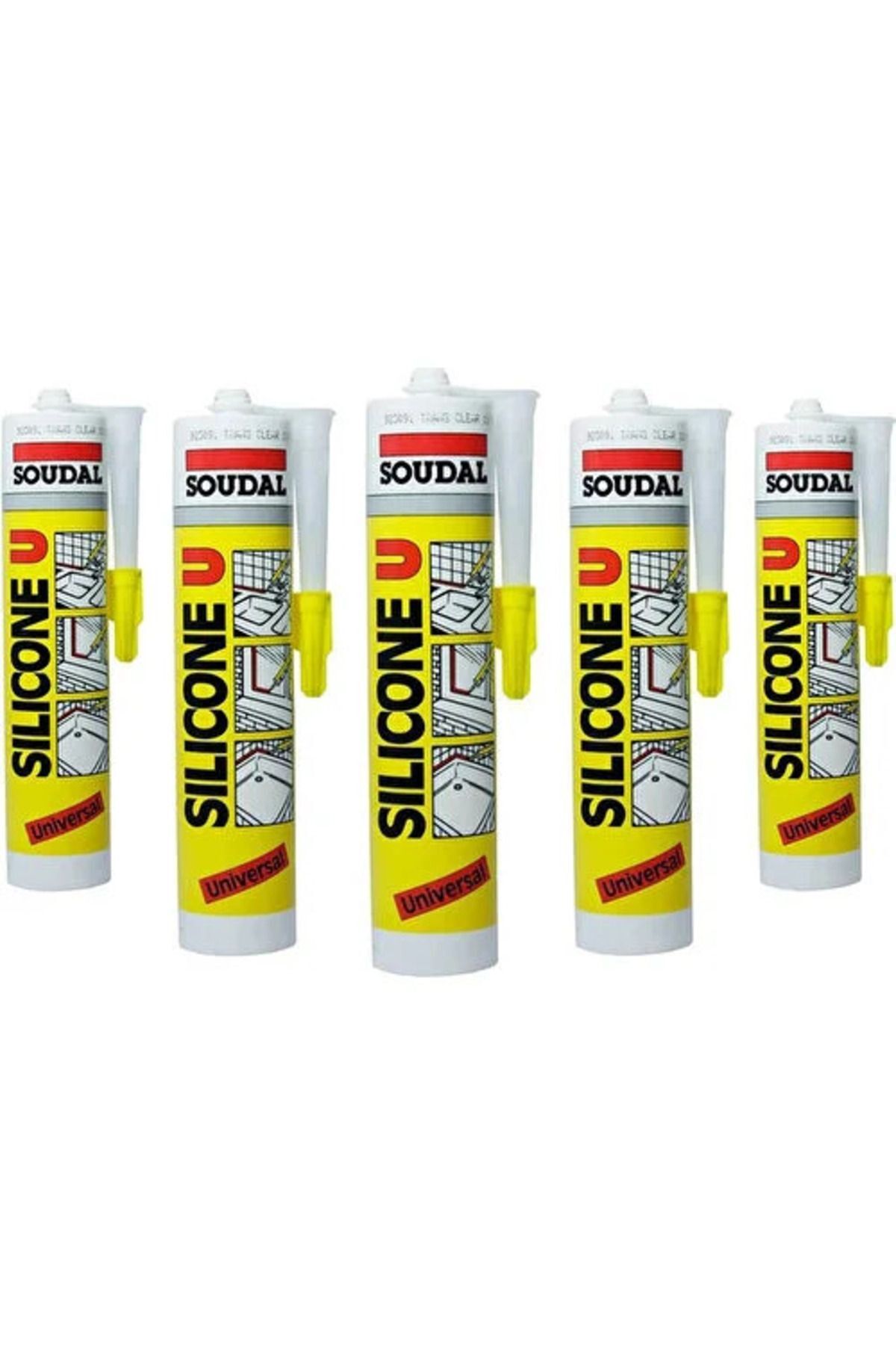 5 ADET SOUDAL BEYAZ SİLİKON 280 GR