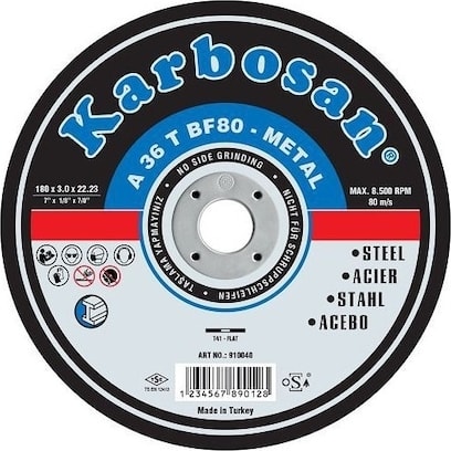 KARBOSAN Metal Kesme Kesici 180X3X22 mm 5 Adet