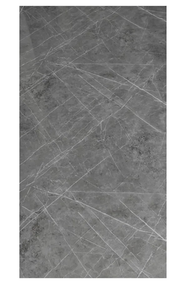 Alternatif Kaplama UV PVC Sion Gri Mermer Panel 1 Adet 60x120cm Ev Ofis Otel Duvar Kaplama Paneli