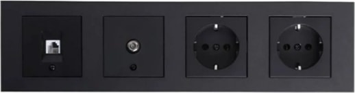 Siyah Dörtlü Set Numerins (Telefon)+Tv+Priz+Priz