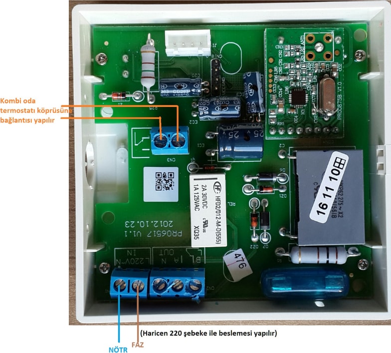 ERT-176 Rf Kablosuz Termostat - Bağlantı Kabloları Dahil Set