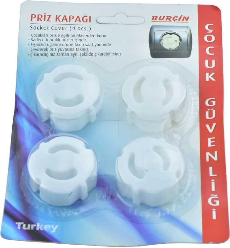Çocuk Emniyet Priz Kapağı 4 Lü Paket