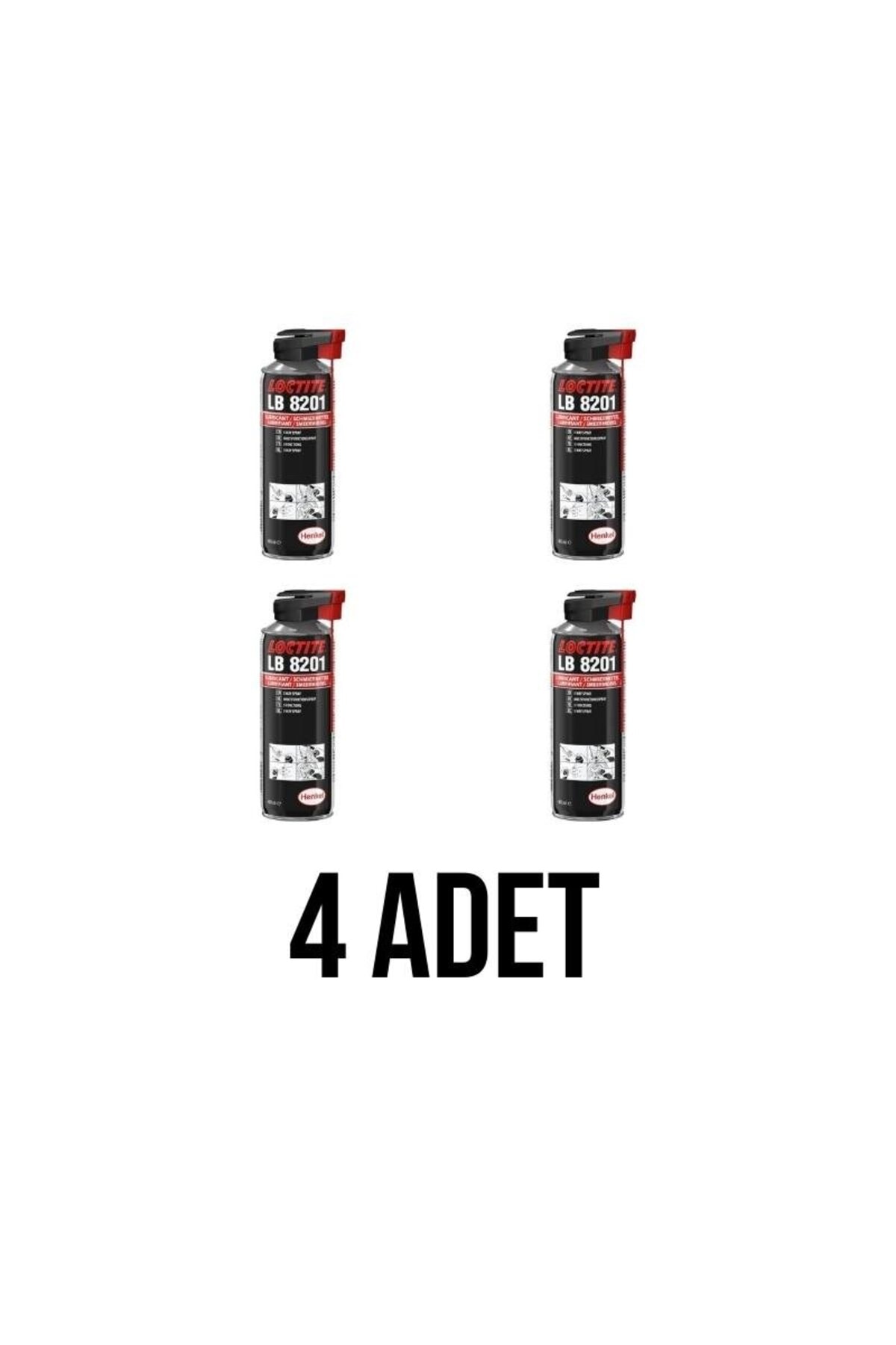 LOCTITE LB 8201 Çok Amaçlı Yağlayıcı Multi Sprey - 400 ml. (4 Adet)