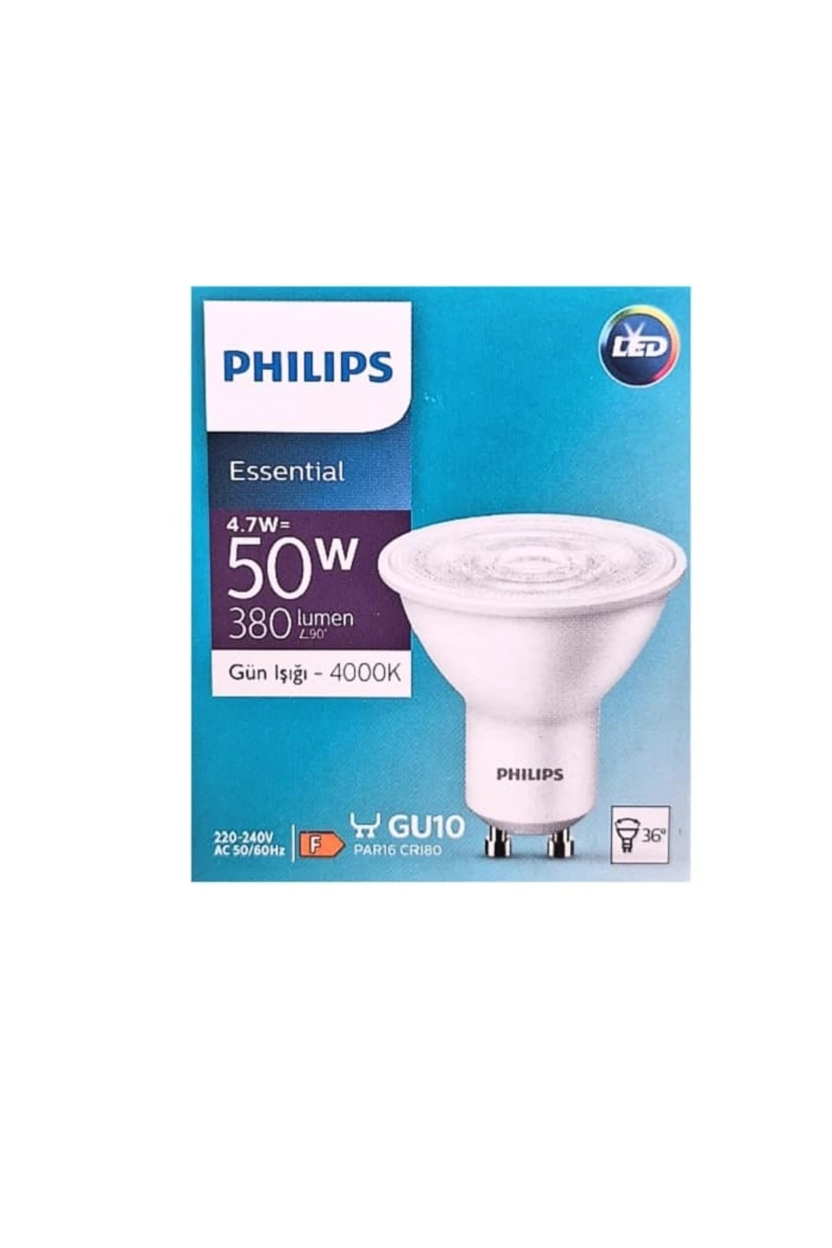 Essential 4,7W 50W Gu10 LED Spot Ampul IlıkBeyaz Işık 4000K - 10 Adet