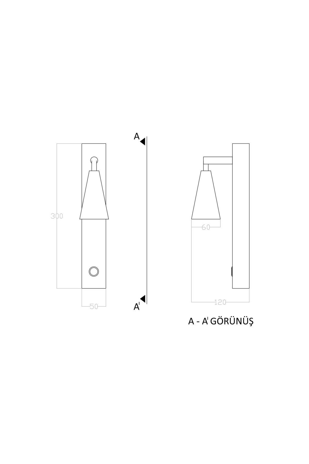 Led Aplik Actress, Anahtarlı Yatak Başı Aydınlatması Gün Işığı