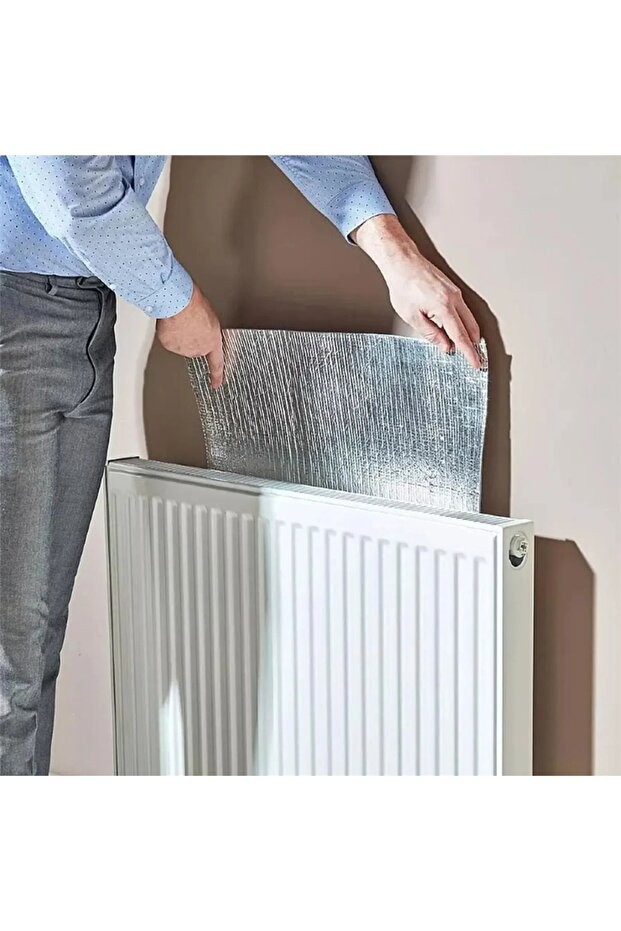 Petek Radyatör Arkası Folyo Plaka Kalorifer Arkalığı Alüminyum Isı Yalıtım Folyosu 100x50 Cm 1 Adet