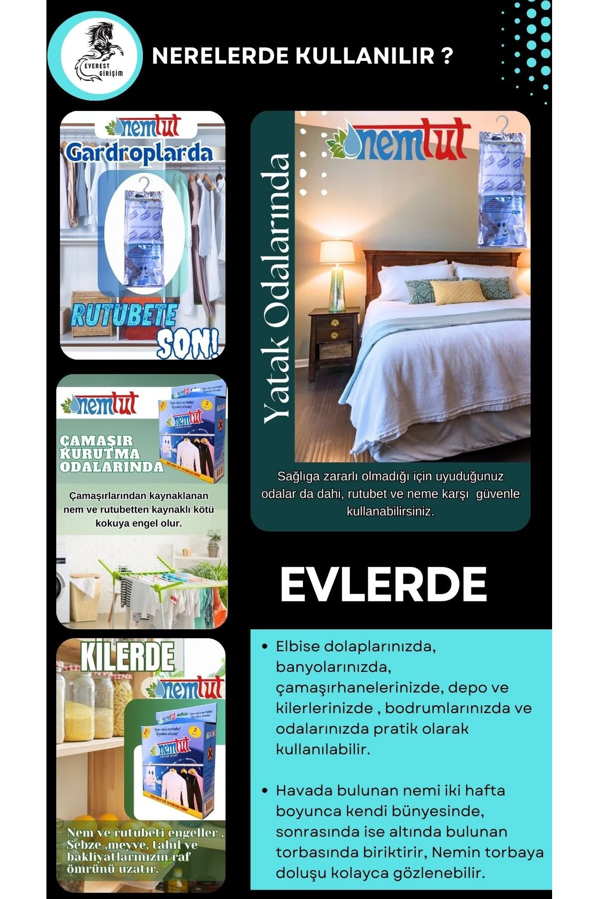 Nem Alıcı Rutubet Emici Koku Giderici Korozyon Önleyici ( 2 Kutu Içerisinde 4 Paket )