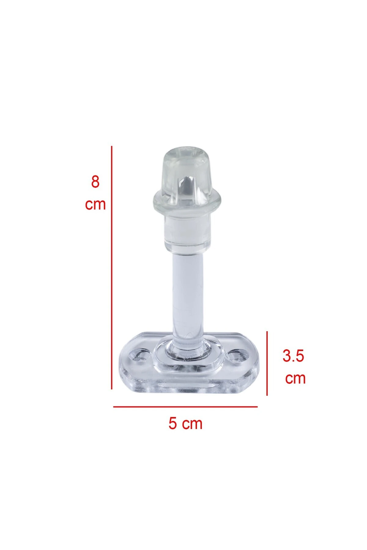 Şeffaf Plastik Kapı Pencere Arkası Tampon 8 CM Vidalı Duvar Koruyucu Silikon Stoper 10 Adet