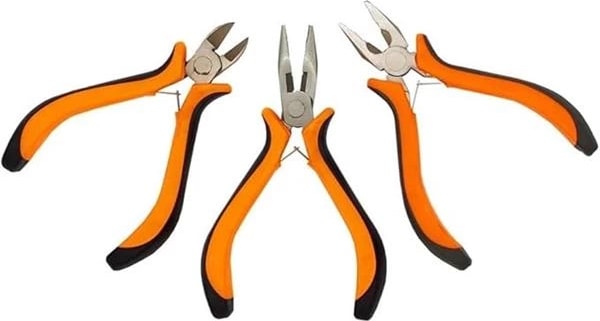Mini Pense+Mini Yan Keski+Mini Kargaburun (12 Cm) 3 Lü Hobi Set Asorti