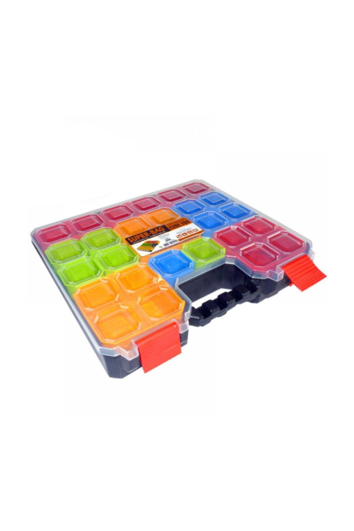 Organizer Bölmeli Vida Çivi Düğme Taşıma Alet Takım Çantası  Box Kutusu Cube 300