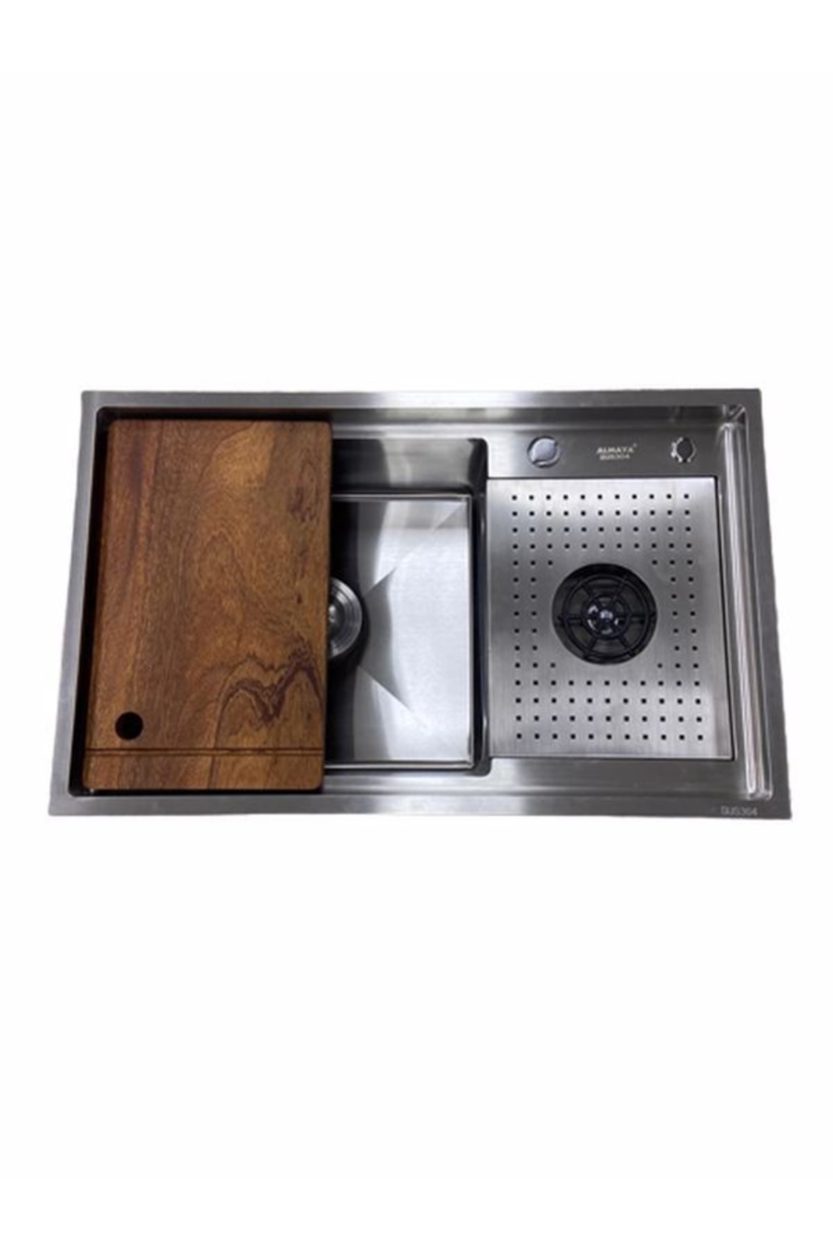 Almaya Tezgah Üstü Gümüş Eviye 304