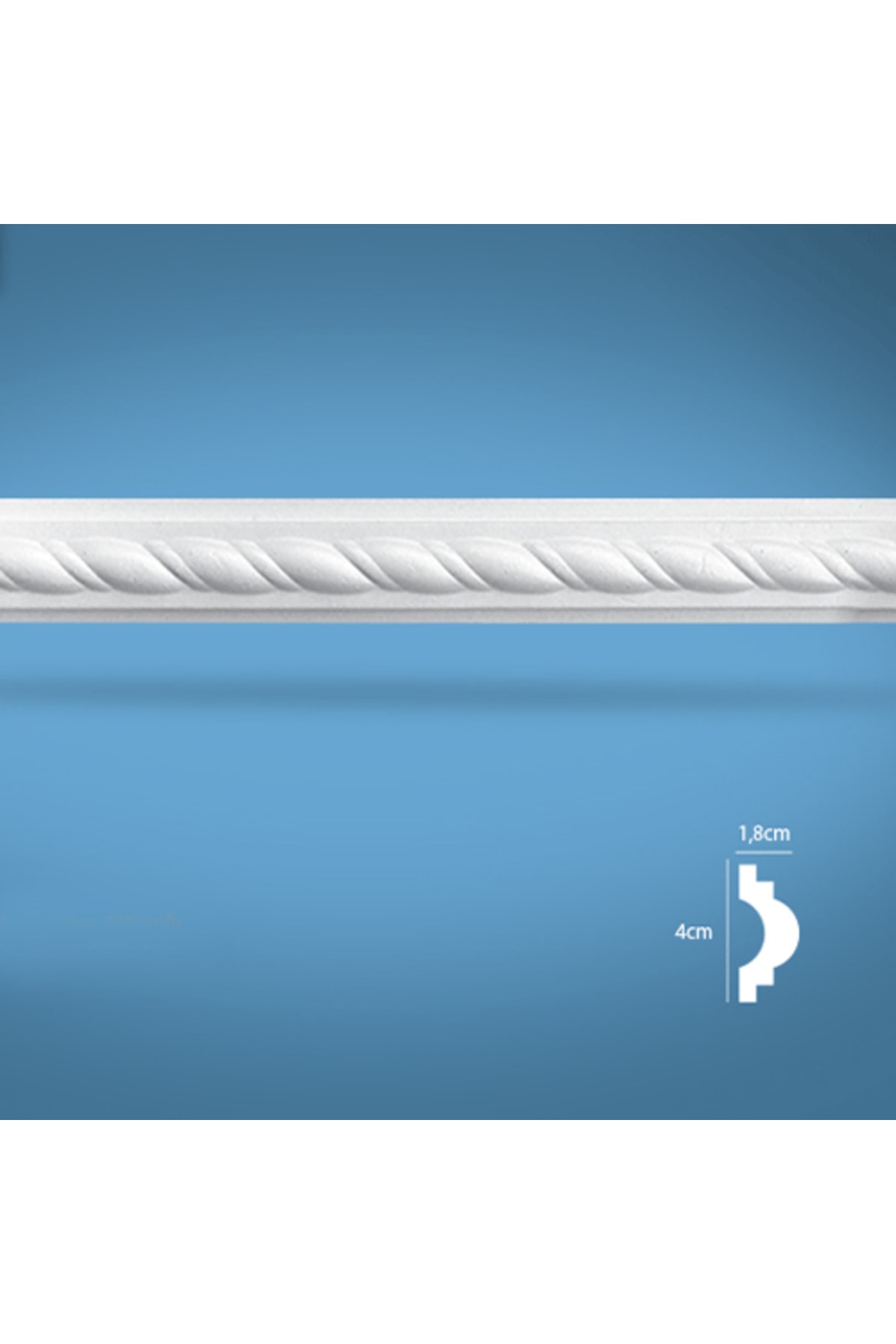 50 Cm (4 Adet) Örgü Desenli Dekoratif Stropiyer Eps Köpük Çıta - 4 Cm Genişlik