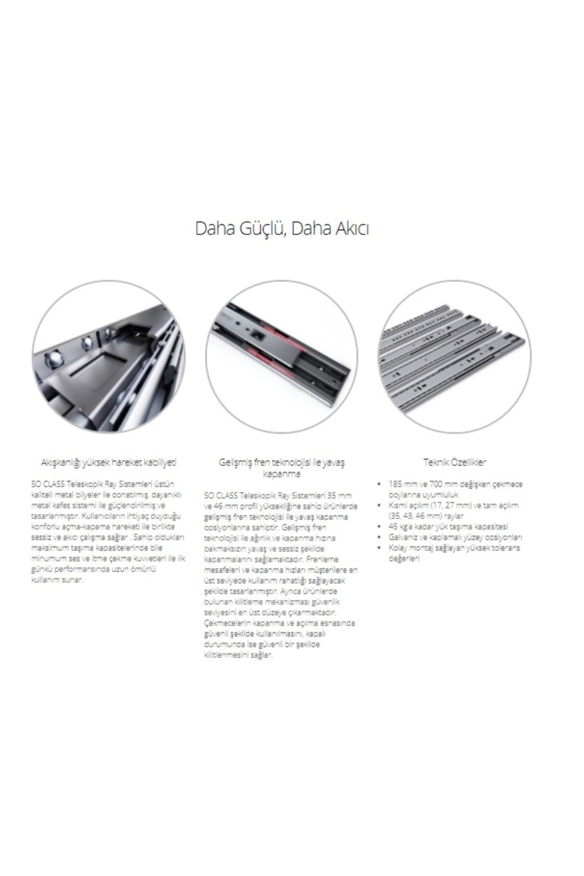 SAMET Smart Slide Tam Açılım 500mm