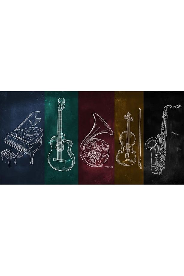 Müzik Aletleri Renkli Duvar Kağıdı