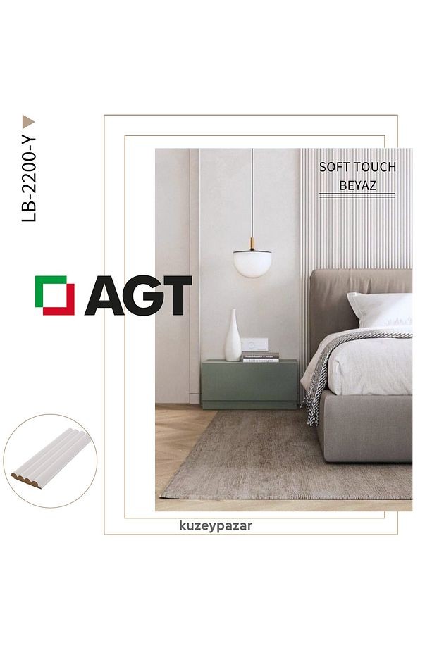 AGT Duvar Lambri Profili Lb 2200- SOFT TOUCH BEYAZ
