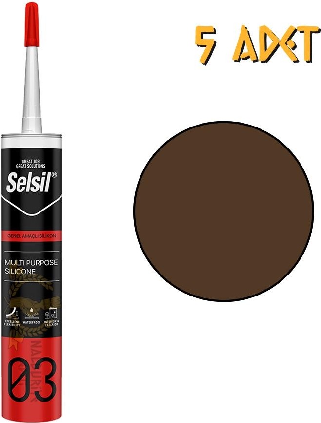 Genel Amaçlı Silikon Kahverengi 322 Gr. - 5 Adet