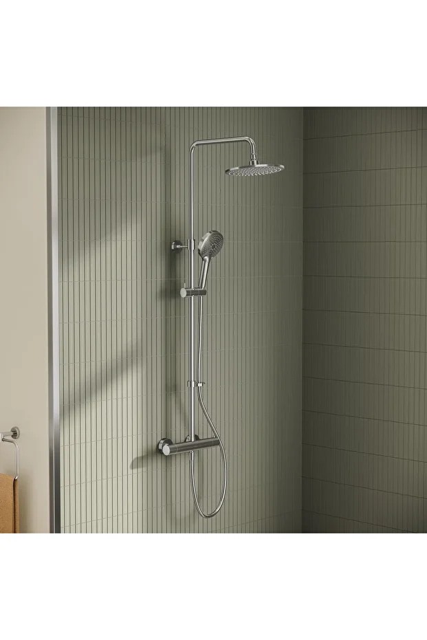 Aquaheat Joy 200 A47200 Termostatik Duş Sistemi, Krom