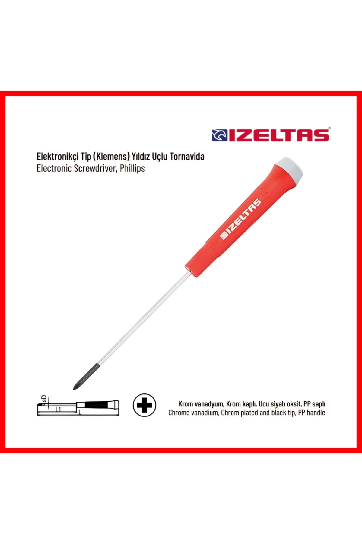 Elektronikçi Tip Klemens Tornavida, Yıldız 3x60mm, Dayanıklı