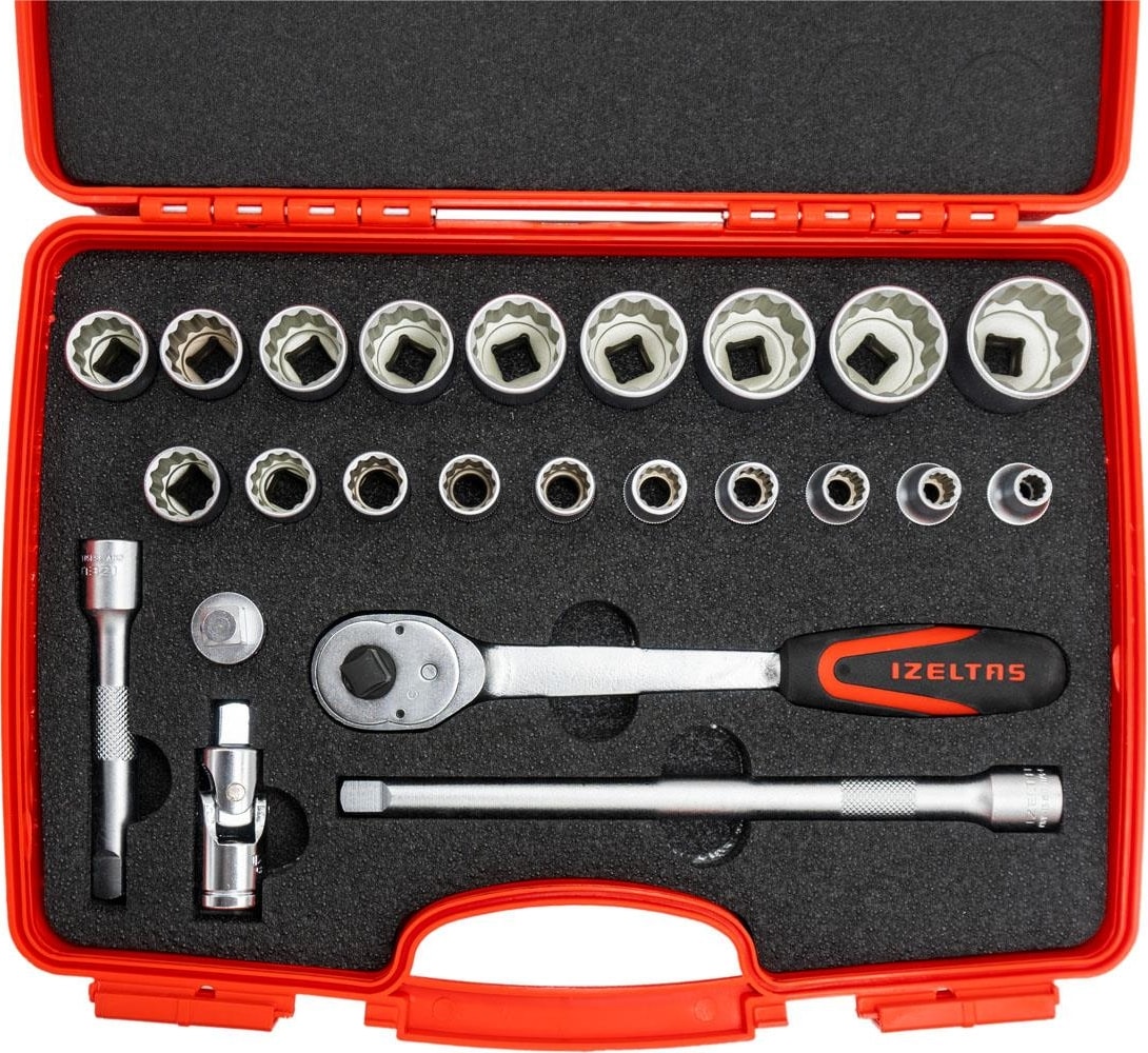 Izeltaş 1/2” On Iki Köşe Lokma Anahtar Takımı (24 Parça, Sae)