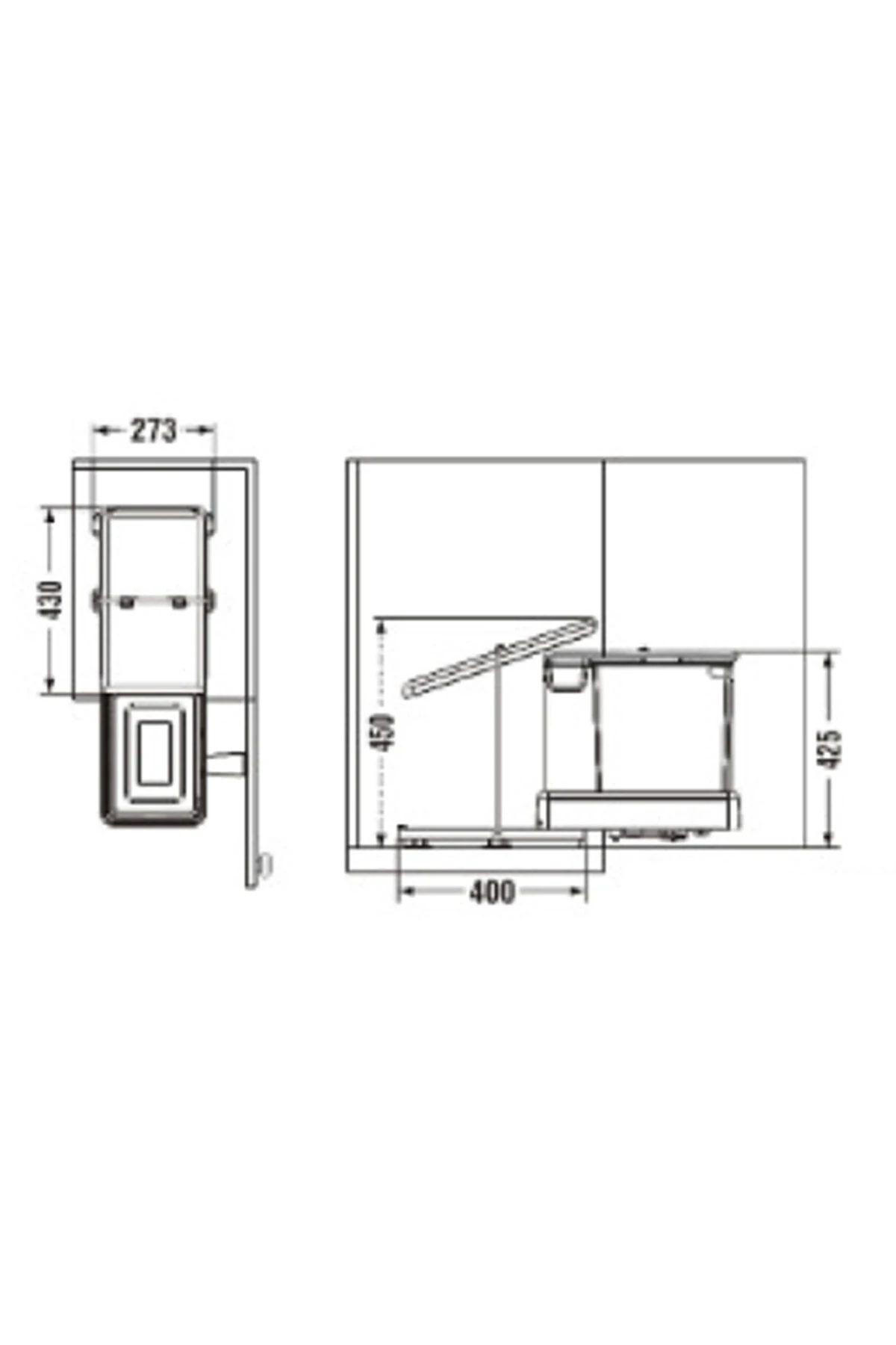 Plastik Taşıyıcılı Raylı Çöp Kovası Açık Gri 20 1