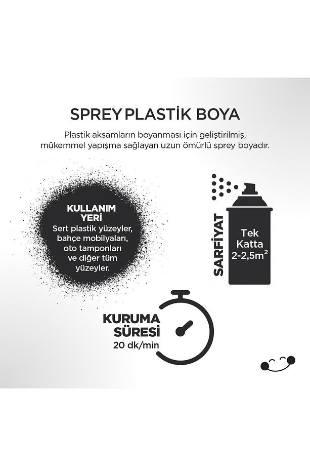 Plastik Yüzey Mat Siyah Sprey Boya 400 ml - Ral 9004