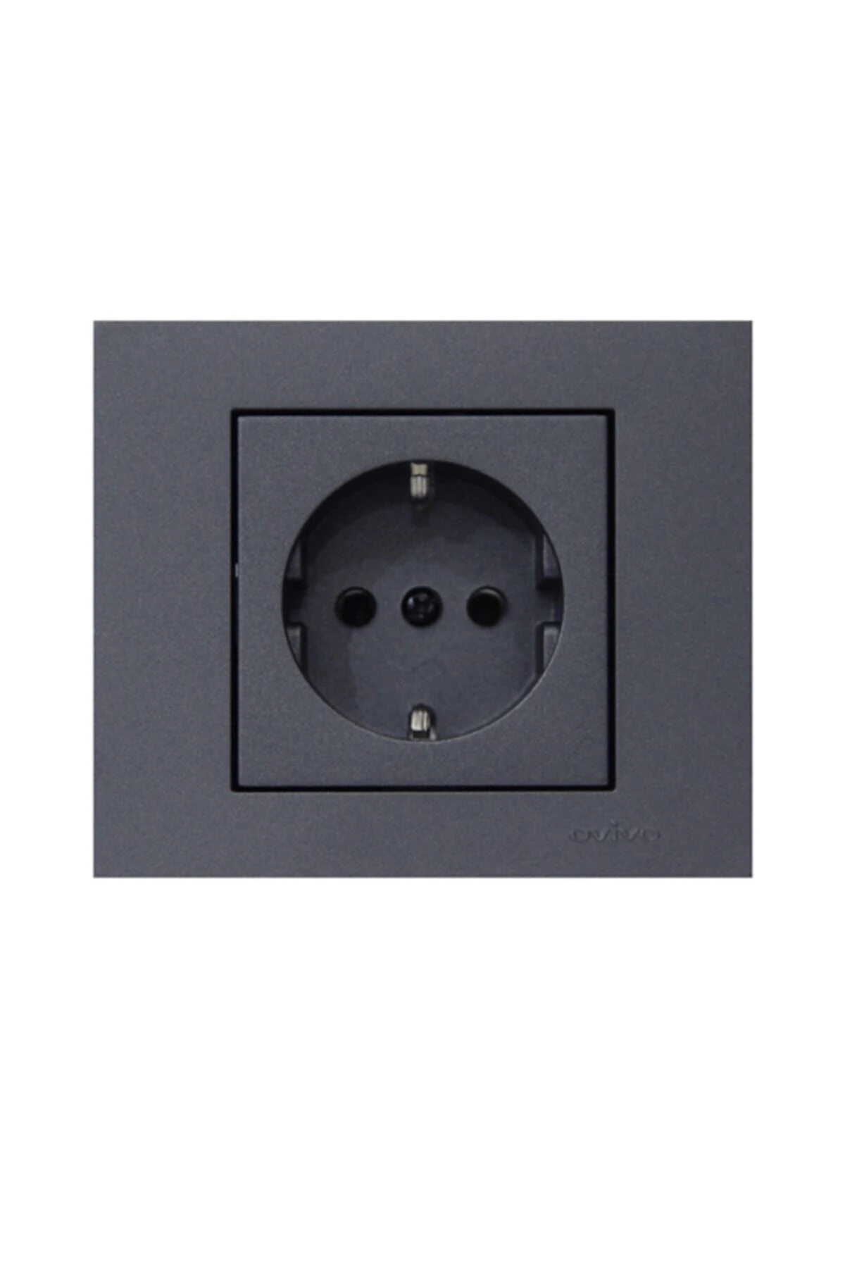 Ovivo Grano Füme Topraklı Priz Ve Çerçevesi