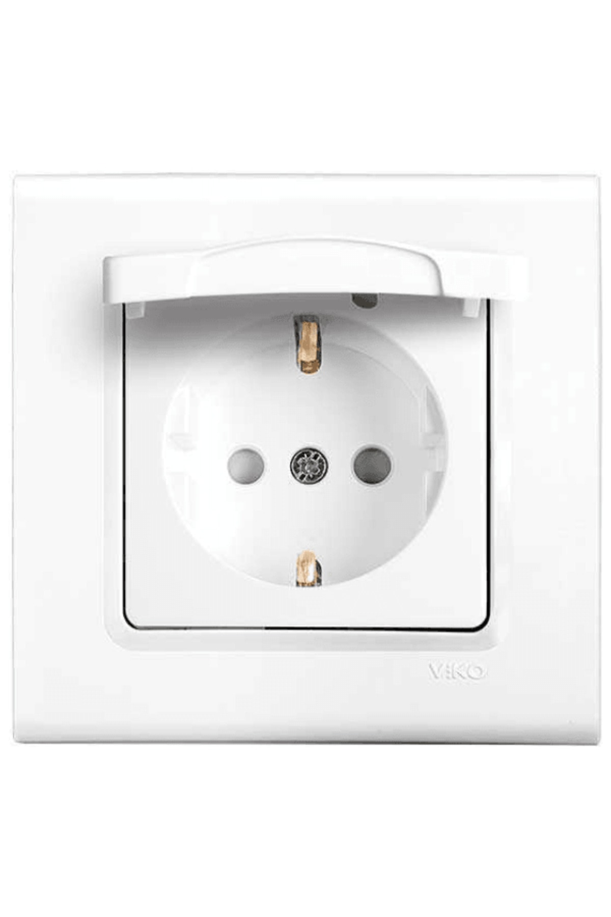 Viko Linnera Topraklı Çoçuk Korumalı Kapaklı Priz Beyaz 90440012 (Çerçeve Dahil) (8 Adet)