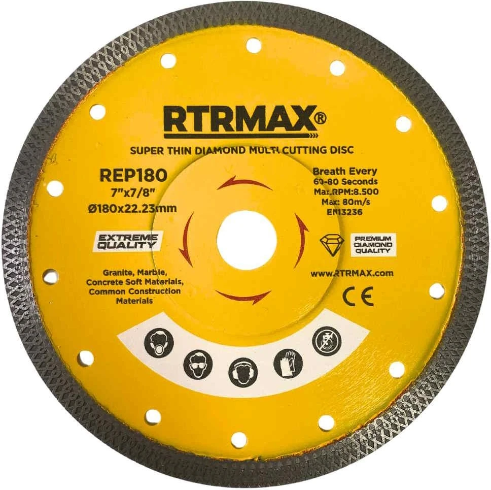 REP180 Çapraz Dişli Hassas Mermer Kesici Elmas 180 mm