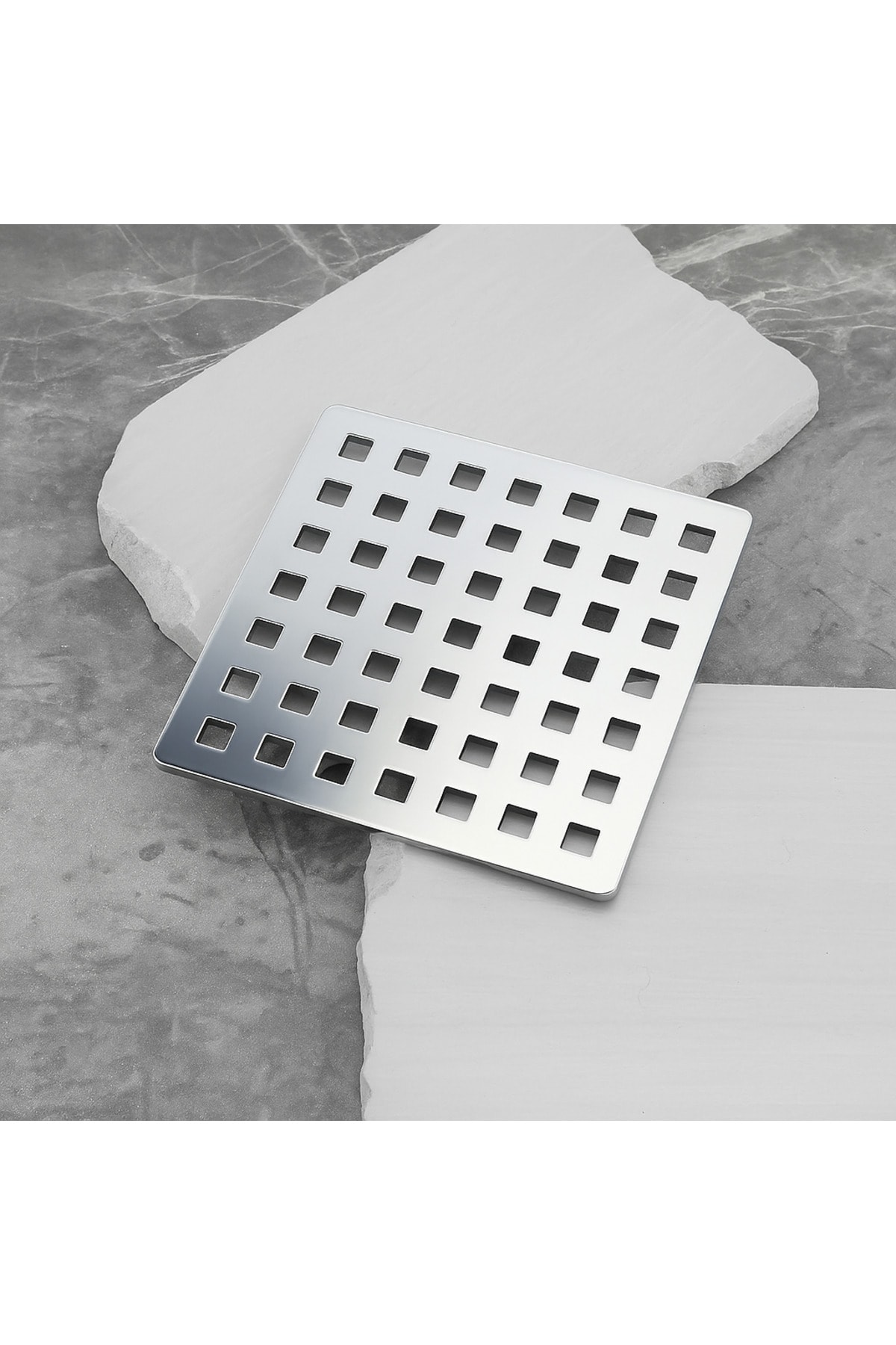 15x15 Uyumlu 14x14 Krom Süzgeç Izgarası – Paslanmaz Çelik, Dayanıklı ve Şık Tasarım