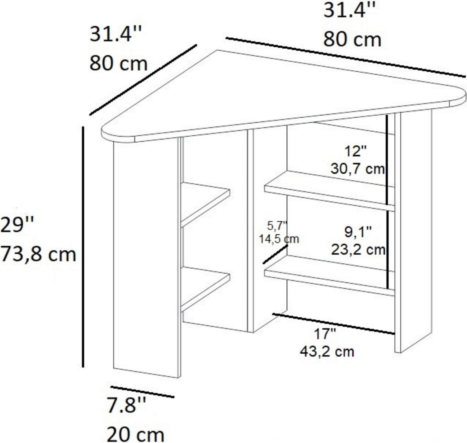 Corner Köşe Çalışma Masası Bilgisayar Masası Yer Kaplamaz Ofis Masası, Safirmeşe - Corner