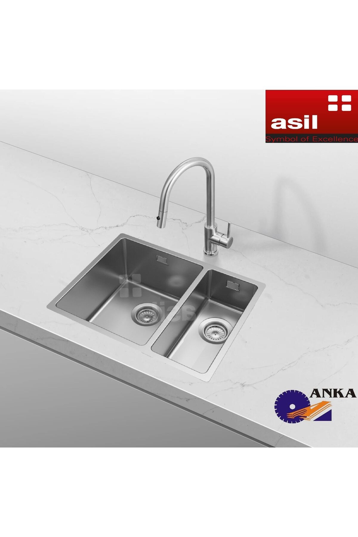 Drawn R15 Series As 368 R 44×58 Paslanmaz Çelik Mutfak Eviyesi