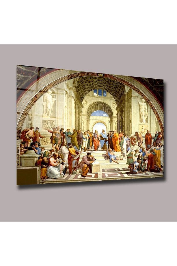 The School of Athens - Raffaello Santi Başyapıtlar Cam Tablo #PCT0576