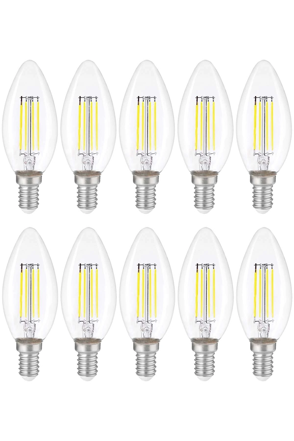 Dekoratif Mum Led Avize Ampulü Rustik E14 6W 6500K Beyaz Işık ERD-93