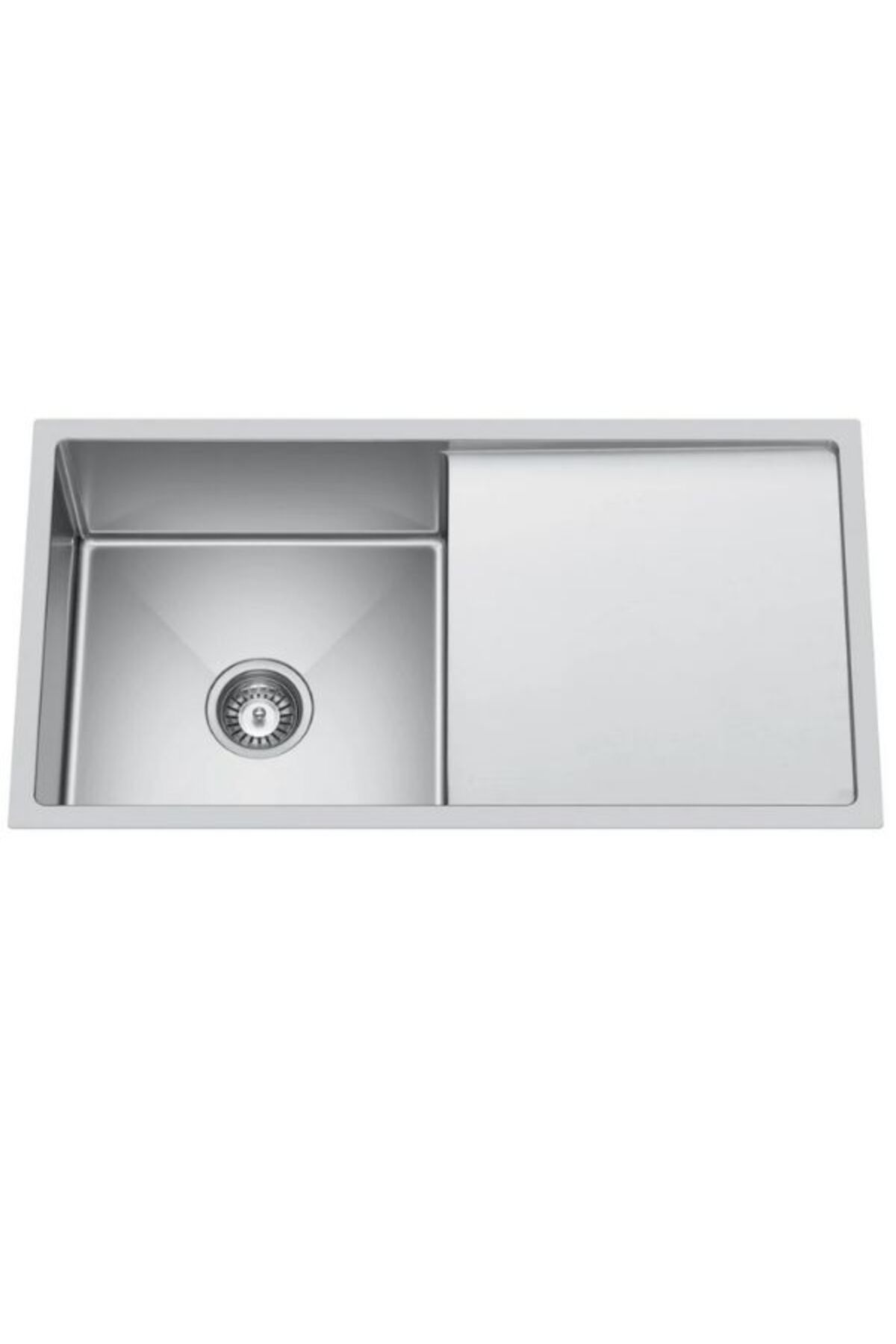 Elegante Paslanmaz Çelik Damlalıklı El Yapımı Mutfak Evyesi Inoks 3mm Kalınlık 86x45cm Eviye