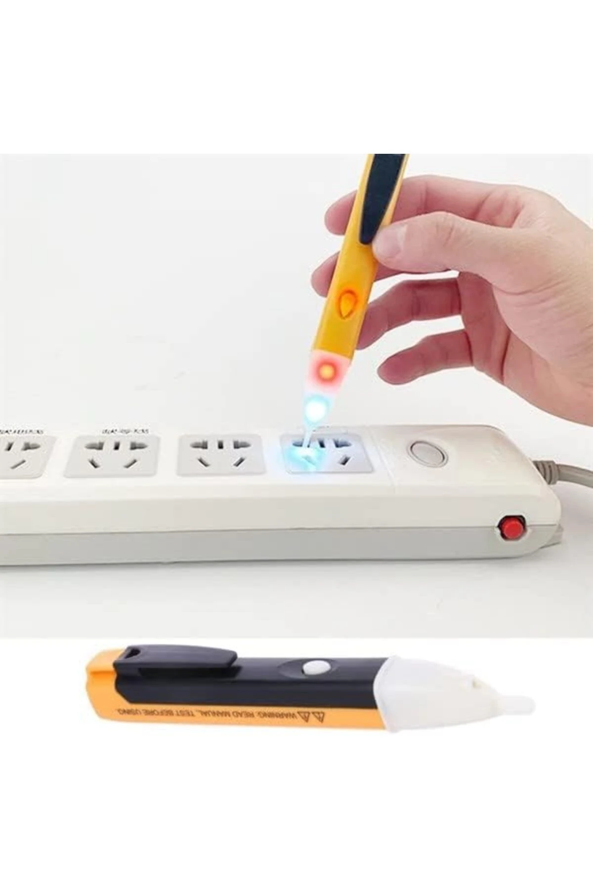 Dedektörlü Temassız Işıklı Kablo Voltaj Test Elektrik Kaçak Dijital Kontrol Kalemi Cihazı 1198781