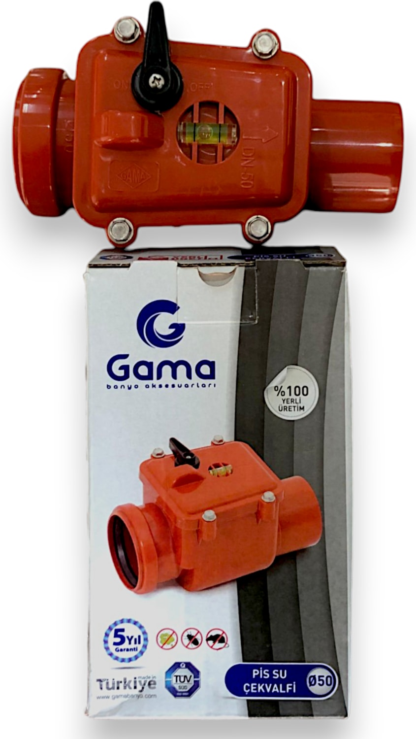 Gama Ø50MM Pis Su Gider Çekvalfi Kilitli Sistem Plastik Klape