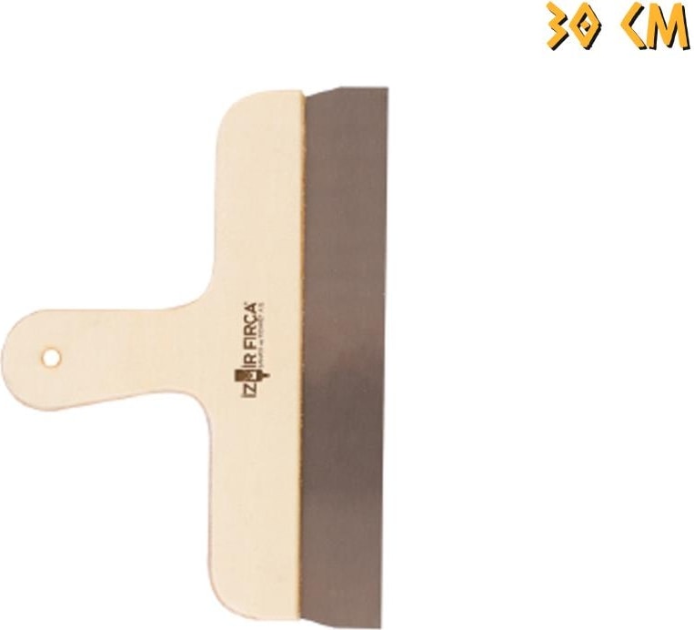 İZMİR FIRÇA Ahşap Eğri Saplı Çelik Spatula - 30 Cm.