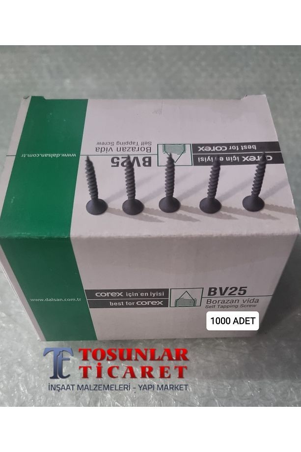 BORAZAN SİVRİ UÇ VİDA 25 MM 1000 ADET